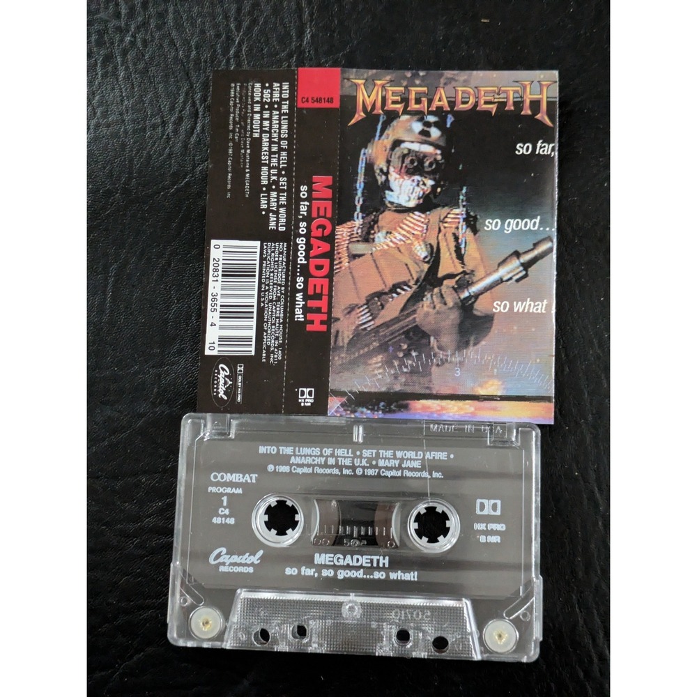 1988 Megadeth So Far So Good So What Cassette Tape Capitol Thrash Metal